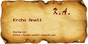 Krcho Anett névjegykártya
