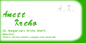 anett krcho business card